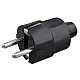 Utikač crni PVC 16A 250V dvopolni ravni, sa kontaktom za uzemljenje PM-301-C