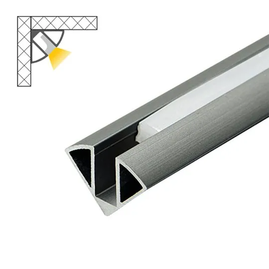 Aluminijumski profil za LED trake tamno sivi ugaoni 11.2x11.2x2000mm set sa difuzorom M603-GR