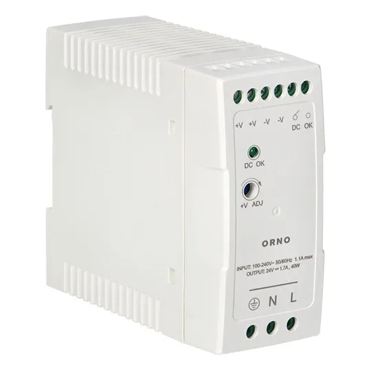 Napajanje industrijsko 24V DC 1.70A 40W za DIN šinu IP20, PVC kućište OR-PSU-1662 Orno