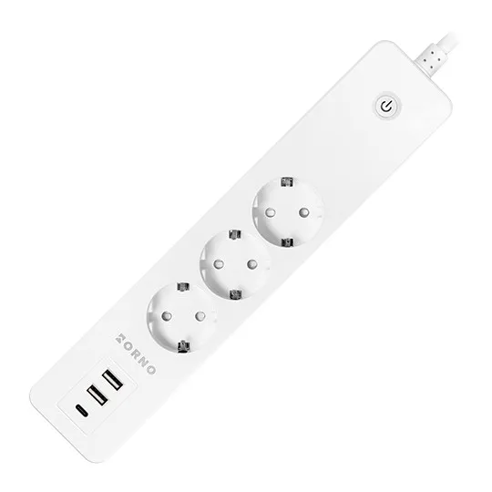 Kabl beli OR-SH-17520(GS)/W Tuya Smart Wi-Fi produžni 2x USB Orno