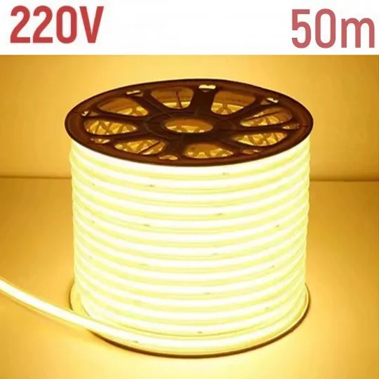 LED traka 10W/1m 220V 3000K IP65 50m kotur COB 10mm - svetleći niz - set 320 LED/1m MLA-320D-COB