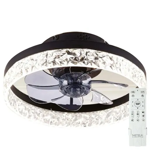 Ventilator crni plafonski 20W sa svetlom LED CCT 25W sa daljinskim upravljačem MV5021-B Mitea Lighting