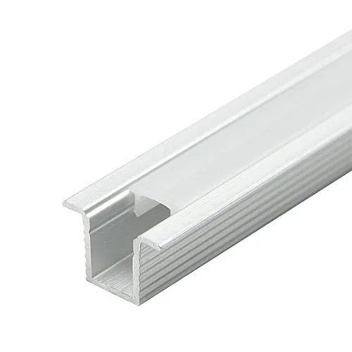 Aluminijumski profil za LED trake sivi 9x13.4x2000mm ugradni sa difuzerom 2m MA079