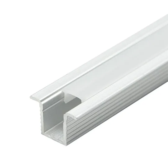 Aluminijumski profil za LED trake sivi 9x13.4x2000mm ugradni sa difuzerom 2m MA079