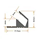 Aluminijumski profil za LED trake sivi 8.6x17.7x2000mm ugaoni sa difuzerom 2m MA063