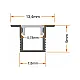 Aluminijumski profil za LED trake sivi 9x13.4x2000mm ugradni sa difuzerom 2m MA079