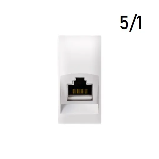 Priključnica beli PP kompjuterska E-1M RJ45 CAt6 74223.0 5/1 Experience Aling