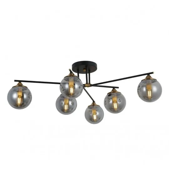 Luster zlatni crno- 6xE27 Max.60W/220V M11080-6