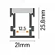 Aluminijumski profil za LED trake 21x25.8x2000mm set sa difuzorom MA631