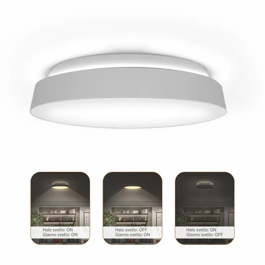 LED plafonjera bela 20W 3CCT DIP switch 3000/4000/6500K + HALO 3CCT IP20 fi230mm okrugla 3Y M205780