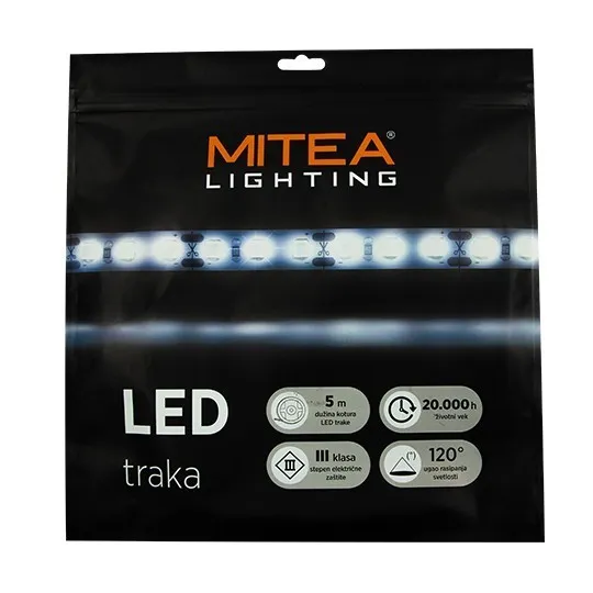 SMD LED traka žuta 4.5W/1m 12V AMBER IP20 5m 60 LED/1m MLR-2835-60-ML
