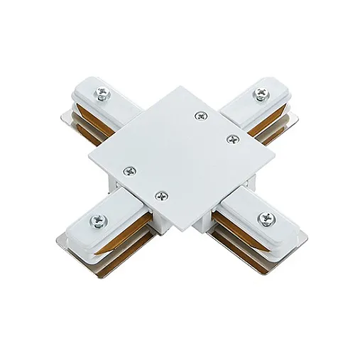 Konektor za monofazni šinski reflektor beli PVC M-2TRACK-X-W