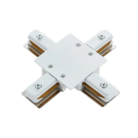 Konektor za monofazni šinski reflektor beli PVC M-2TRACK-X-W