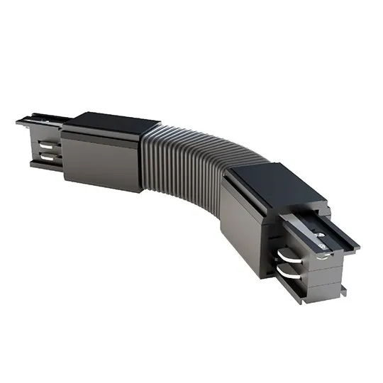 FLEX konektor za trostopeni šinski reflektor crni PVC M-4TRACK-F-B