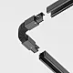 FLEX konektor za trostopeni šinski reflektor crni PVC M-4TRACK-F-B