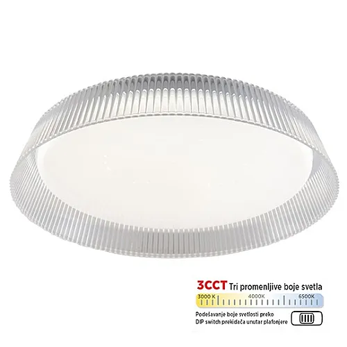 Plafonjera transparentno bela 28W LED CCT DIP switch 3000~6500K M205535