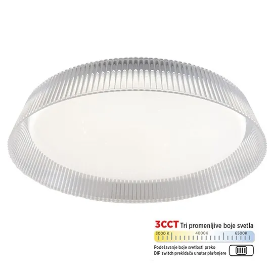 Plafonjera transparentno bela 28W LED CCT DIP switch 3000~6500K M205535