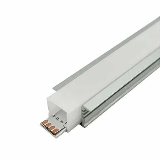 Aluminijumski profil za LED trake sivi ugradni set sa difuzorom IP65 13x25x2000mm MA605-A-FS