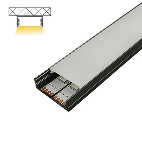 Aluminijumski profil za LED trake crni nadgradni set sa difuzorom 10x30x2000mm M3010-C