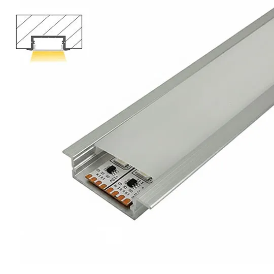 Aluminijumski profil za LED trake sivi ugradni set sa difuzorom 10x41x2000mm M3010-U-A