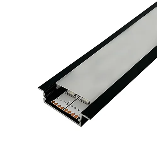 Aluminijumski profil za LED trake crni ugradni set sa difuzorom 10x41x2000mm M3010-U-C