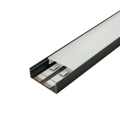 Aluminijumski profil za LED trake crni nadgradni set sa difuzorom 10x40x2000mm M4010-C