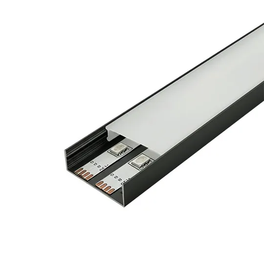 Aluminijumski profil za LED trake crni nadgradni set sa difuzorom 10x40x2000mm M4010-C