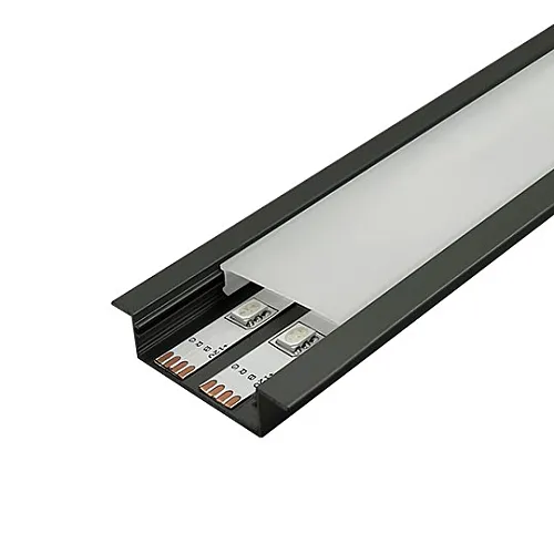 Aluminijumski profil za LED trake crni ugradni set sa difuzorom 10x55x2000mm M4010-U-C