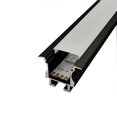 Aluminijumski profil za LED trake crni ugradni set sa difuzorom i žabicama 19x25x2000mm MA613-UZ-C