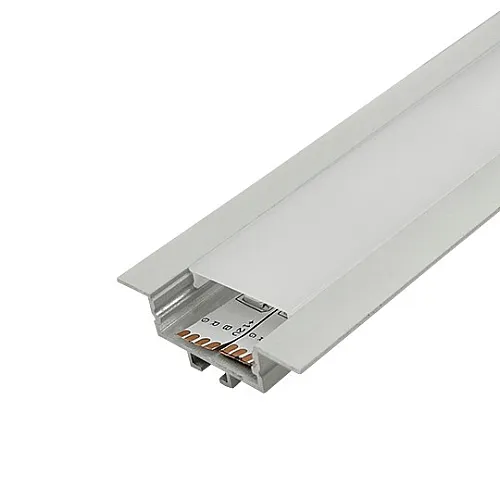 Aluminijumski profil za LED trake beli ugradni set sa difuzorom i žabicama 13.5x42x2000mm M3010-UZ-W