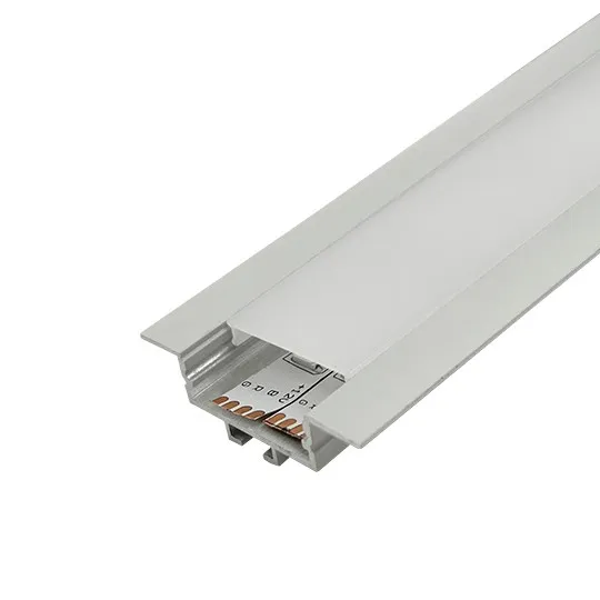 Aluminijumski profil za LED trake beli ugradni set sa difuzorom i žabicama 13.5x42x2000mm M3010-UZ-W