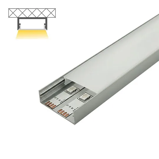 Aluminijumski profil za LED trake sivi nadgradni set sa difuzorom 10x40x2000mm M4010