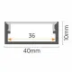 Aluminijumski profil za LED trake sivi nadgradni set sa difuzorom 10x40x2000mm M4010