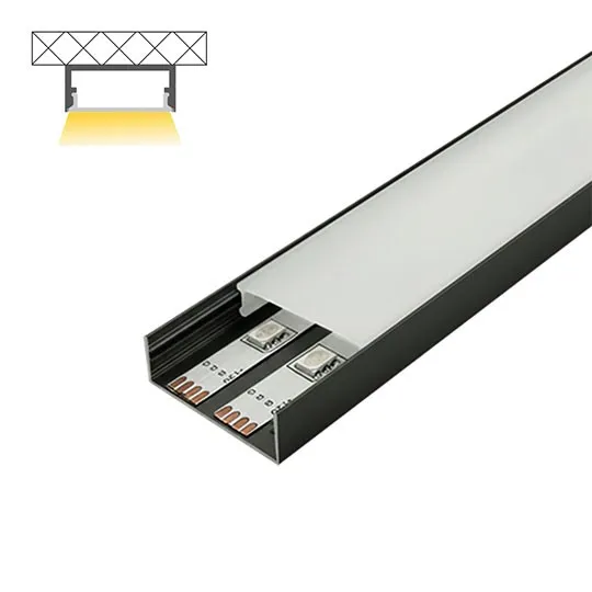 Aluminijumski profil za LED trake crni nadgradni set sa difuzorom 10x40x2000mm M4010-C