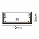 Aluminijumski profil za LED trake crni nadgradni set sa difuzorom 10x40x2000mm M4010-C