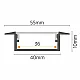 Aluminijumski profil za LED trake sivi ugradni set sa difuzorom 10x55x2000mm M4010-U-A