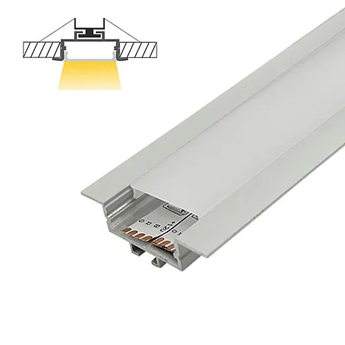 Aluminijumski profil za LED trake beli ugradni set sa difuzorom i žabicama 13.5x42x2000mm M3010-UZ-W