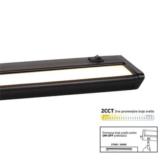Roto LED lampa crna 10W 2CCT 2700K/4000K 800lm M203826-B