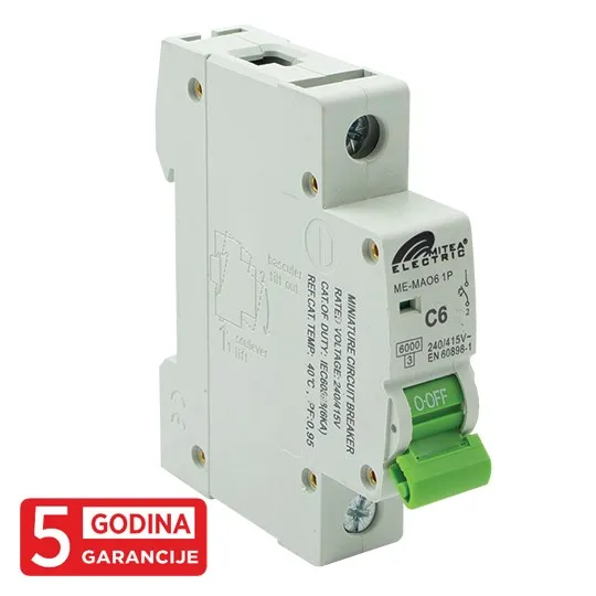 Automatski osigurač C6A 6kA 240/415V tipC 5Y ME-MAO6