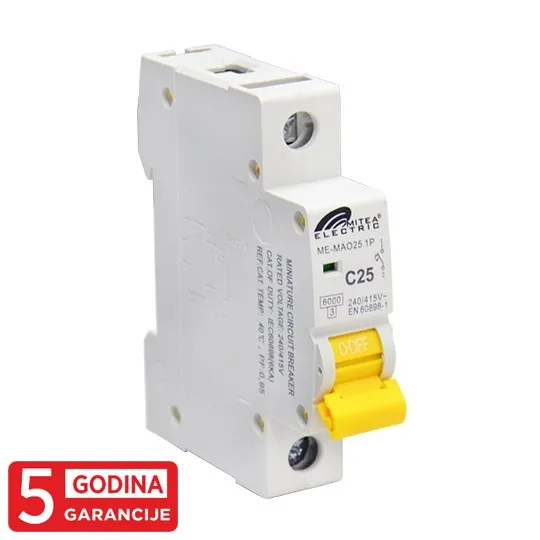 Automatski osigurač C25A 6kA 240/415V tipC 5Y ME-MAO25