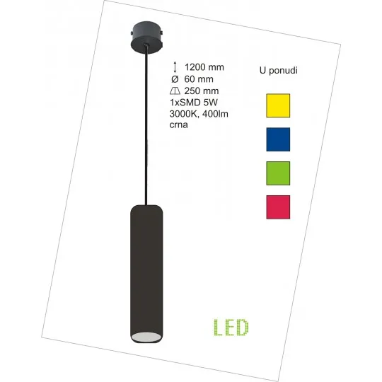Visilica plava LED 3000K 1x5W 400lm M10270