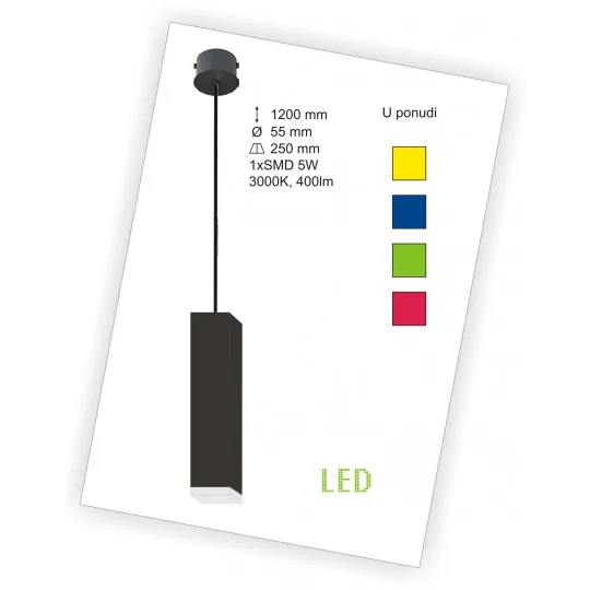 Visilica zelena LED 3000K 1x5W 400lm M10275