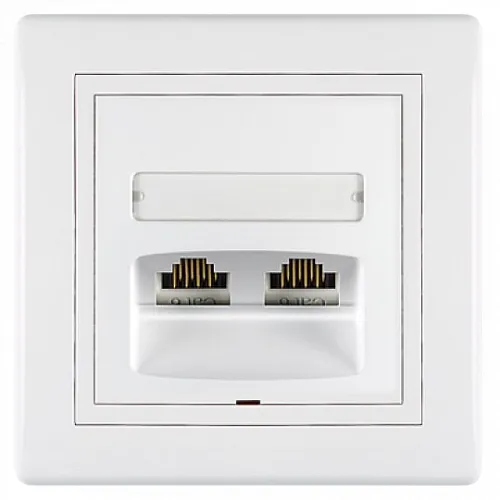 Kompjuterska priključnica bela 2xRJ45 cat5e 614.000 Prestige Aling