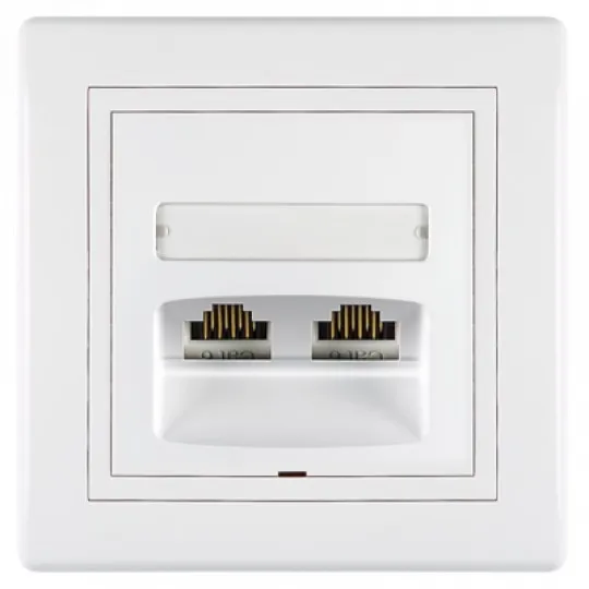 Kompjuterska priključnica bela 2xRJ45 cat5e 614.000 Prestige Aling