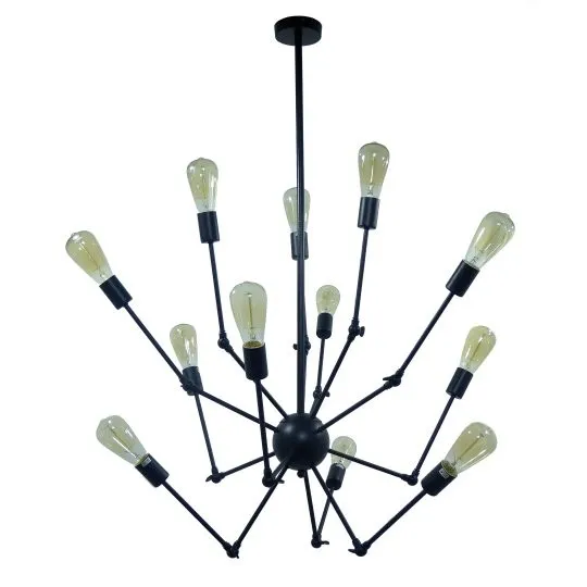 Luster crni Max.60W 220~240V 12xE27 M10350-12
