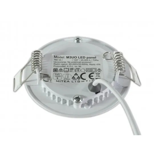 Ugradni okrugli led panel beli 3W 6500K M3UO