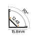 Aluminijumski profil za LED trake ugaoni set sa difuzorom 15.8x15.8x2000mm M601A