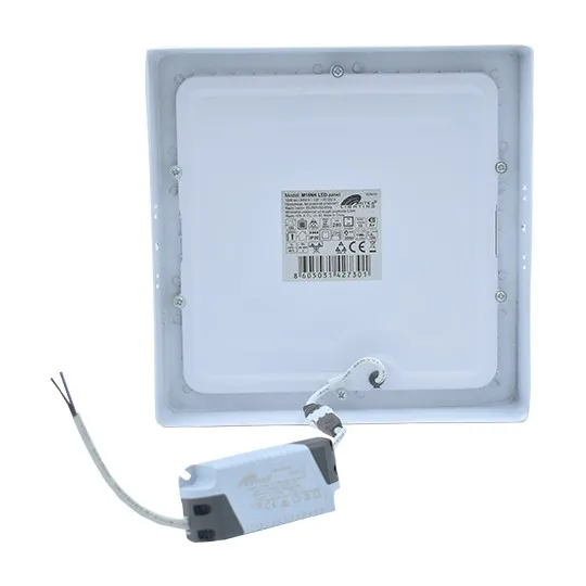 Nadgradni kvadratni LED panel beli 18W 3000K M18NK
