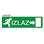 Nalepnica IZLAZ strelica desno zelena za panik lampu