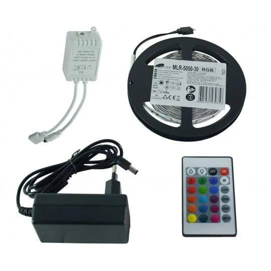 SMD LED traka 7.2W/1m 12V RGB IP20 5m kotur 30 LED/1m blister MLR-5050-30